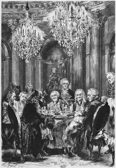 Voltaire with King Frederick II of Prussia at Sanssouci near Potsdam by Adolph Menzel